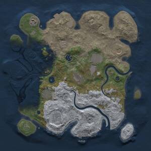 Thumbnail Rust Map: Procedural Map, Size: 3500, Seed: 1768434614, 15 Monuments
