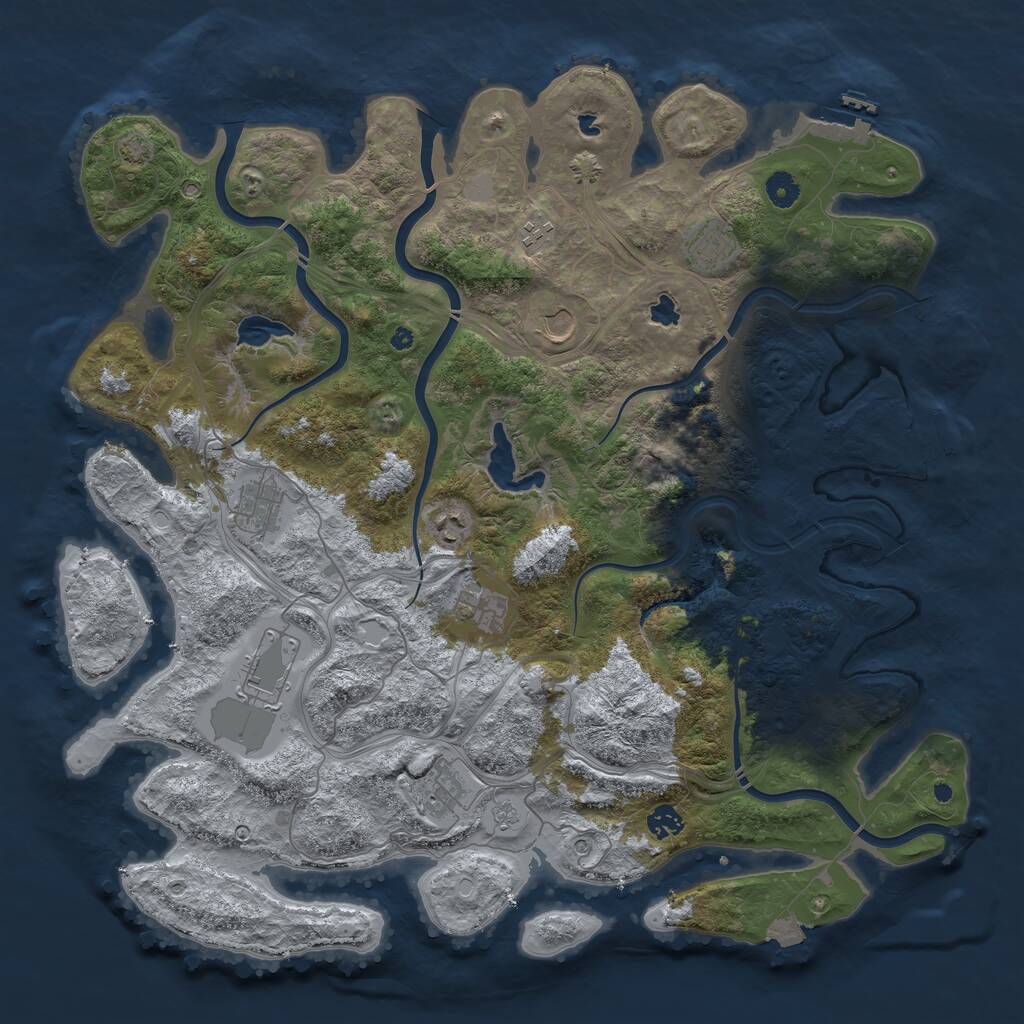 Rust Map: Procedural Map, Size: 4500, Seed: 1242, 15 Monuments