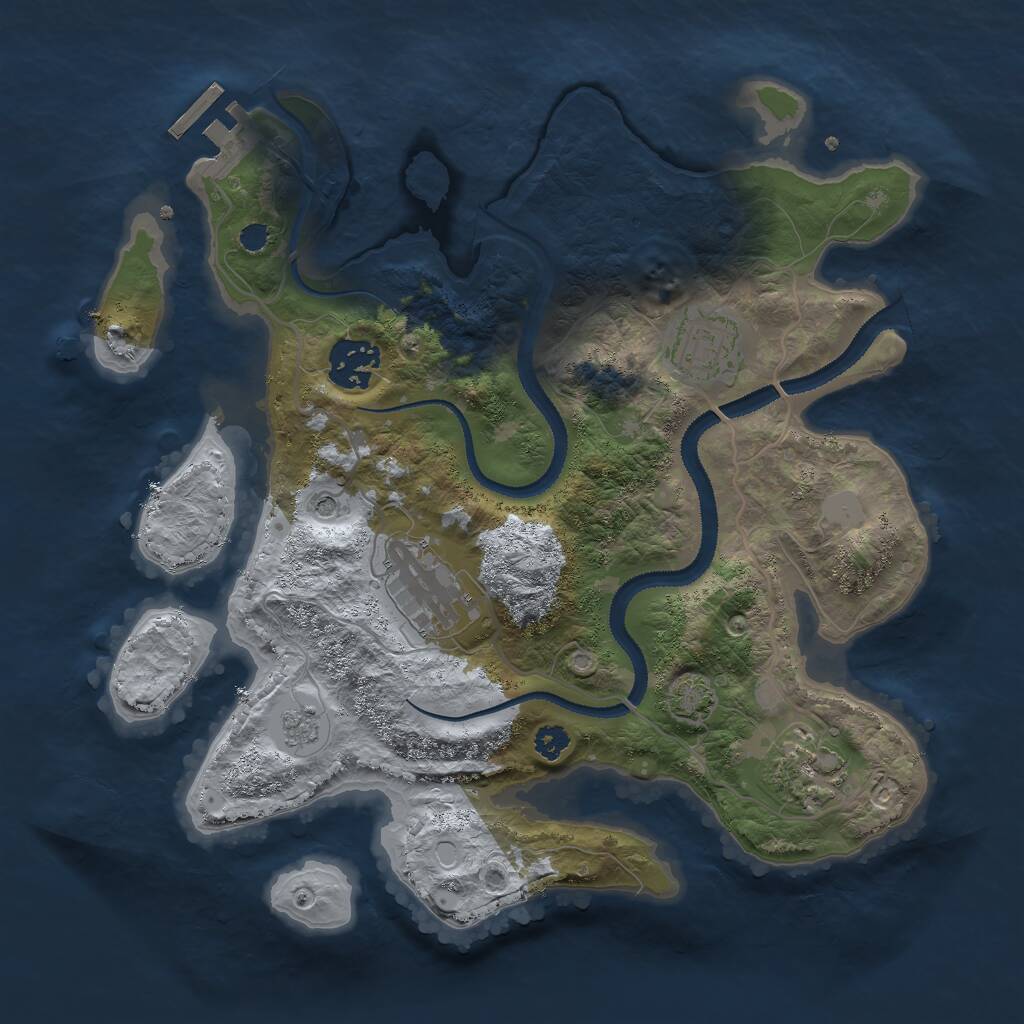 Rust Map: Procedural Map, Size: 3000, Seed: 904672887, 9 Monuments