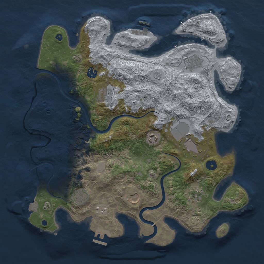 Rust Map: Procedural Map, Size: 3750, Seed: 823441592, 15 Monuments