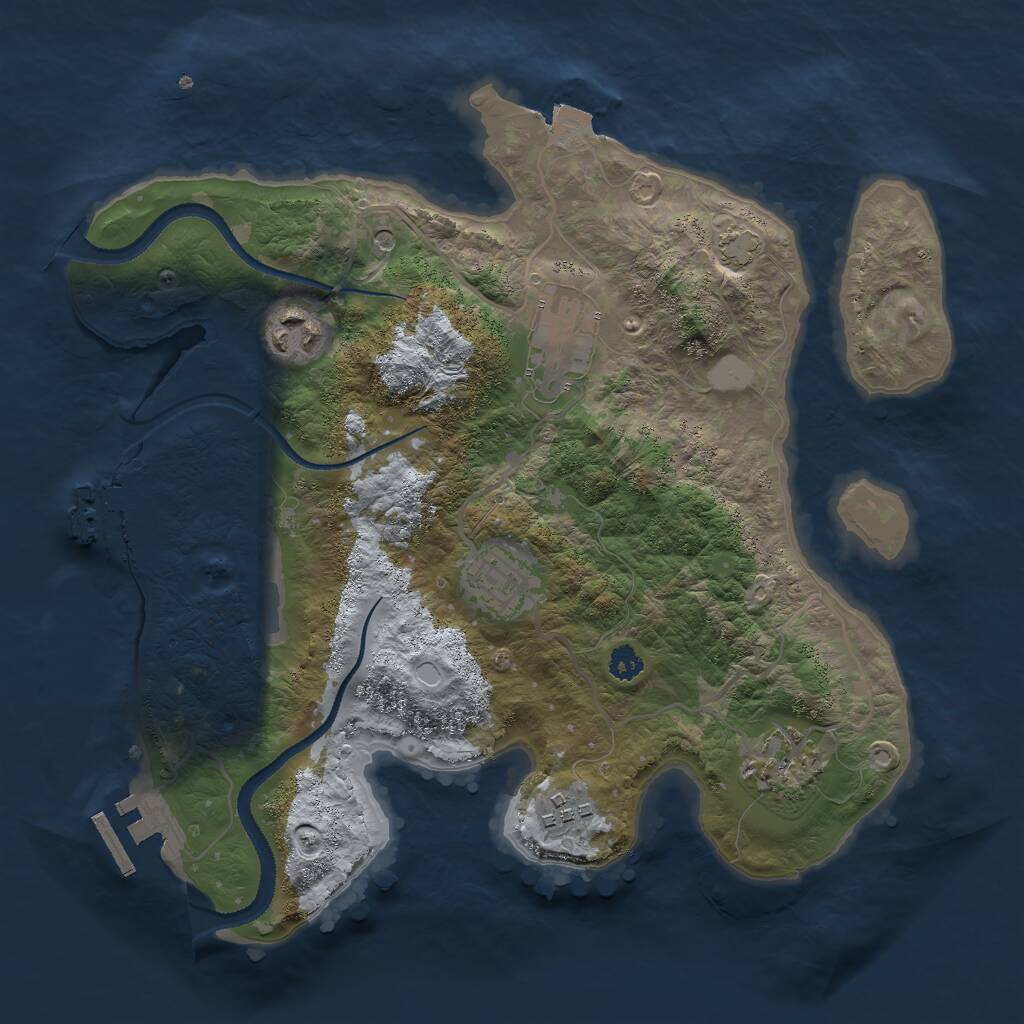 Rust Map: Procedural Map, Size: 3000, Seed: 1288710552, 10 Monuments