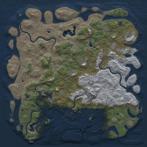 Thumbnail Rust Map: Procedural Map, Size: 6000, Seed: 1234588, 17 Monuments