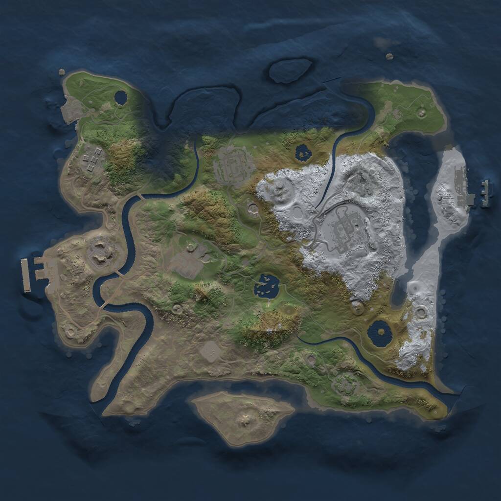 Rust Map: Procedural Map, Size: 3000, Seed: 1313946451, 11 Monuments
