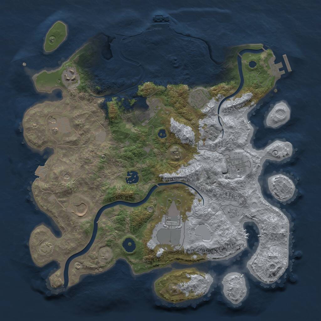 Rust Map: Procedural Map, Size: 3600, Seed: 949920954, 15 Monuments
