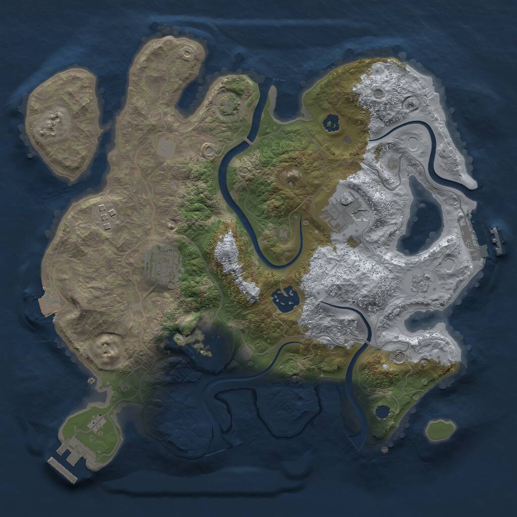 Rust Map: Procedural Map, Size: 3000, Seed: 1472206527, 11 Monuments