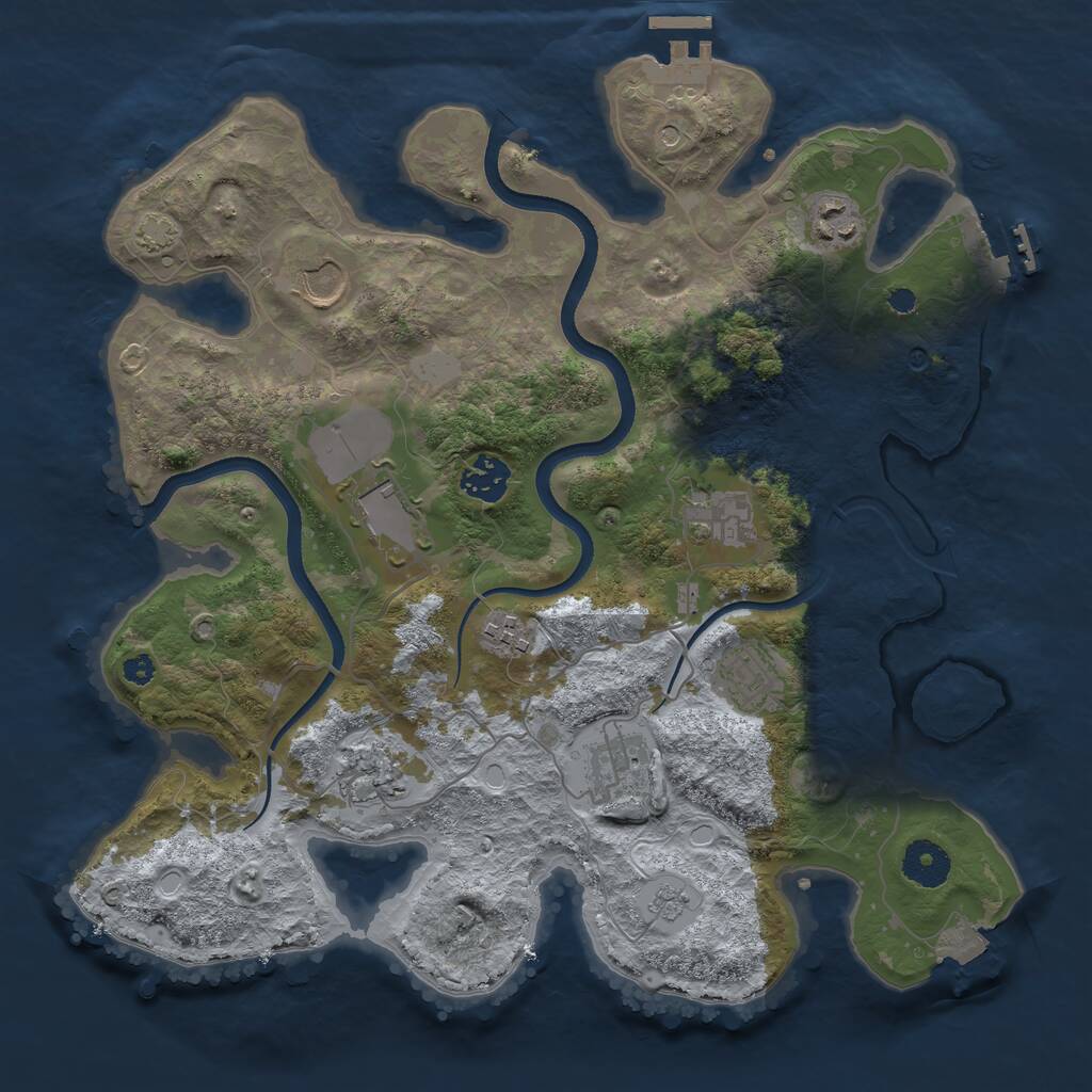 Rust Map: Procedural Map, Size: 3500, Seed: 1769338859, 15 Monuments