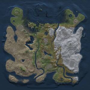 Thumbnail Rust Map: Procedural Map, Size: 4000, Seed: 750479841, 16 Monuments