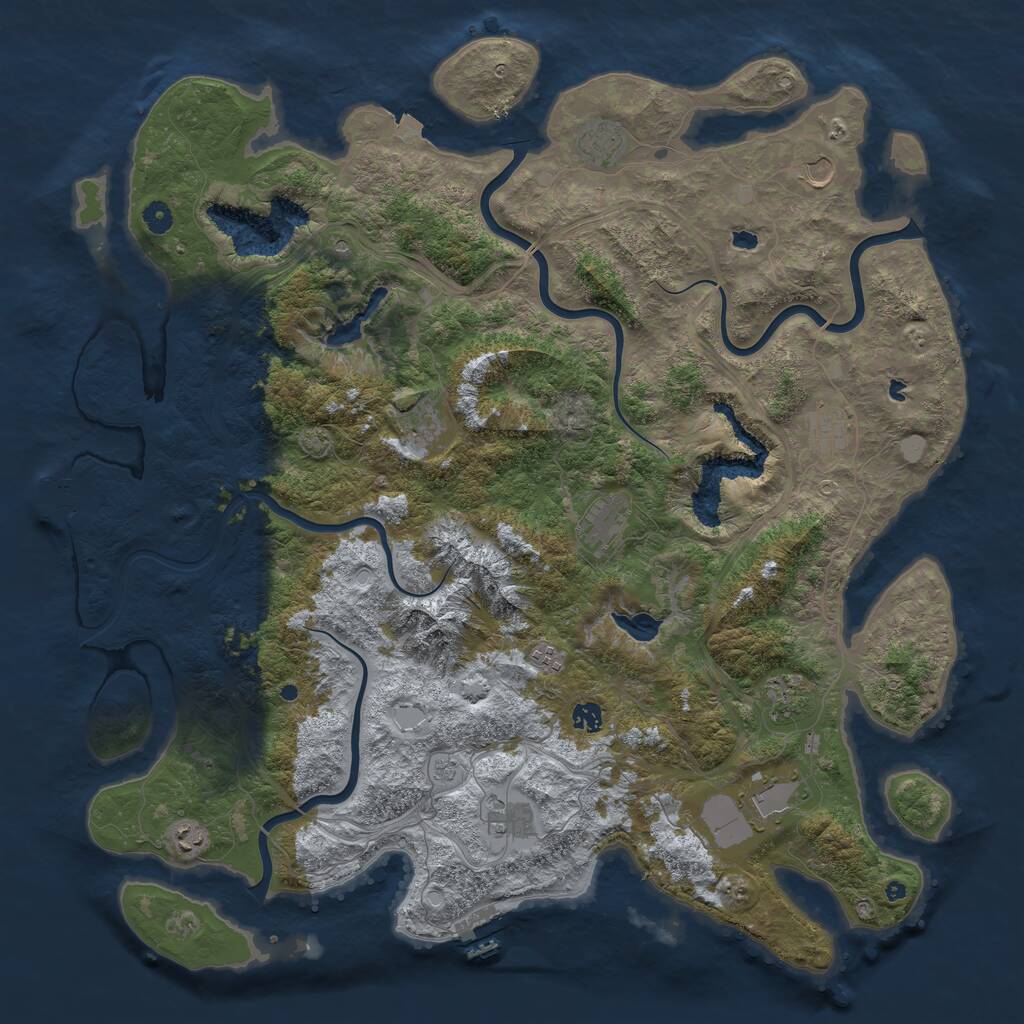 Rust Map: Procedural Map, Size: 5000, Seed: 13794658, 17 Monuments