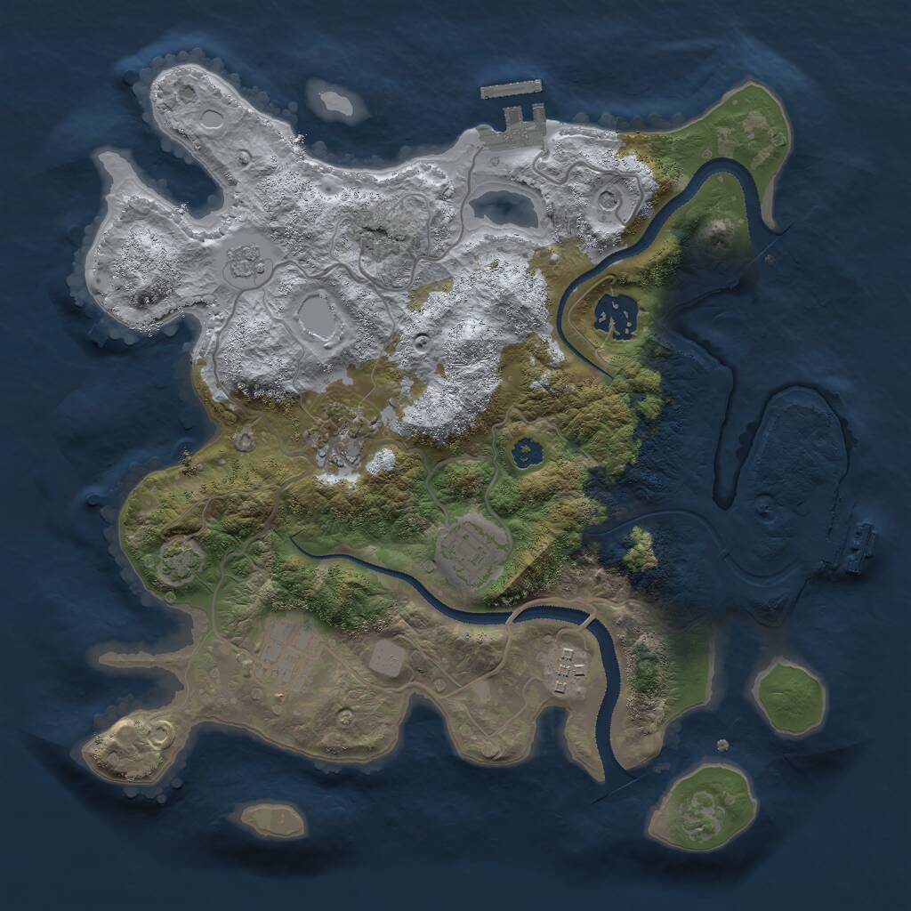 Rust Map: Procedural Map, Size: 3000, Seed: 66496230, 11 Monuments