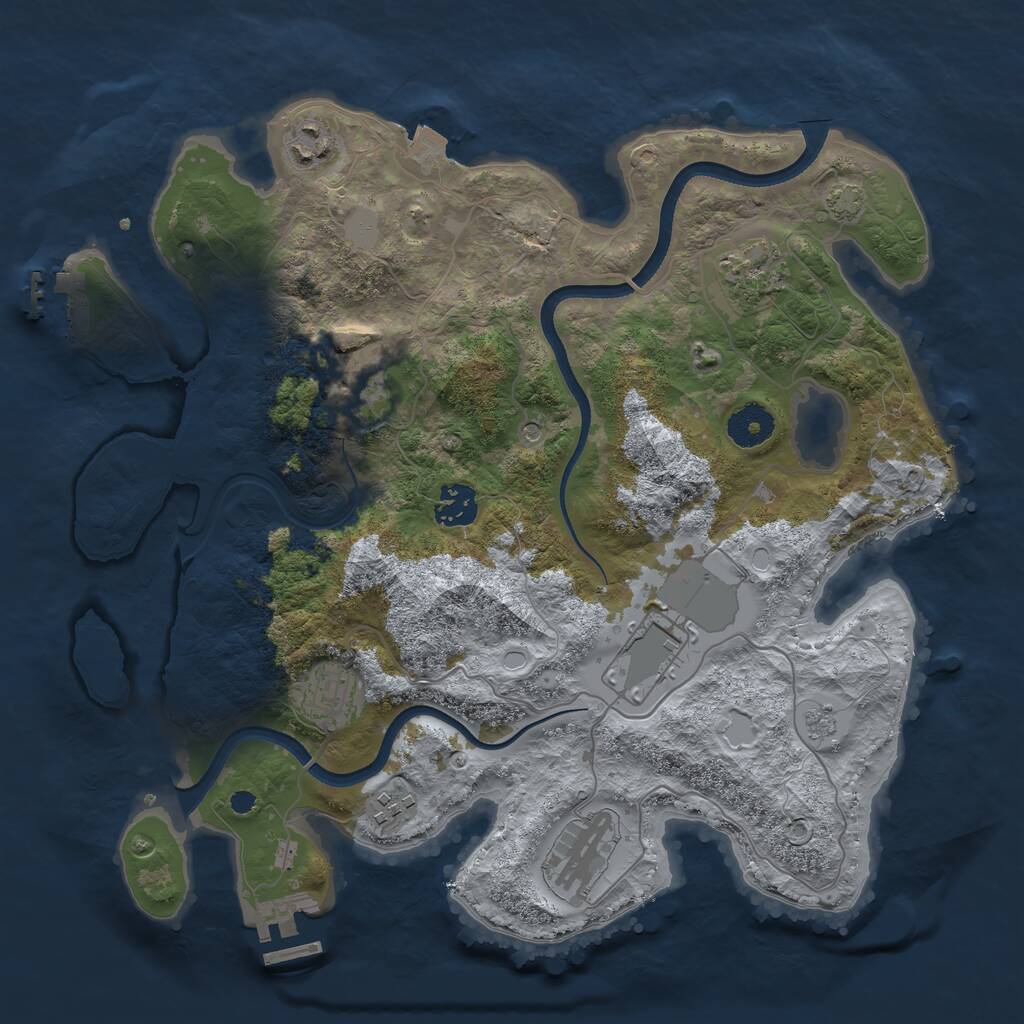 Rust Map: Procedural Map, Size: 3500, Seed: 1817005044, 14 Monuments