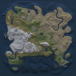 Thumbnail Rust Map: Procedural Map, Size: 3750, Seed: 1914227741, 16 Monuments