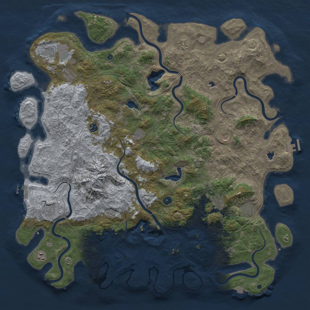 Rust Map: Procedural Map, Size: 5500, Seed: 899895486, 17 Monuments