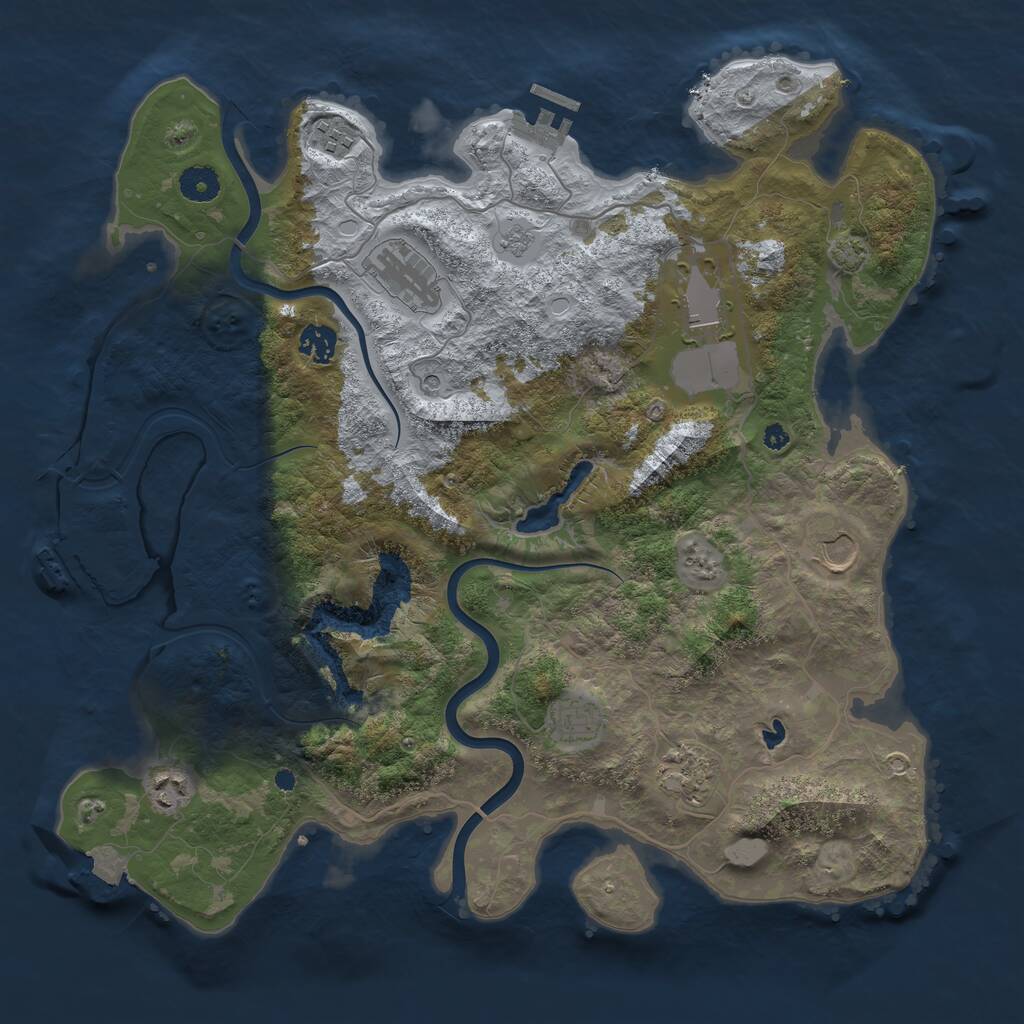 Rust Map: Procedural Map, Size: 4000, Seed: 100866564, 14 Monuments