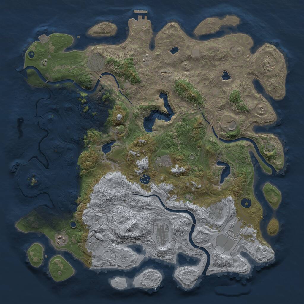Rust Map: Procedural Map, Size: 4500, Seed: 520504096, 17 Monuments
