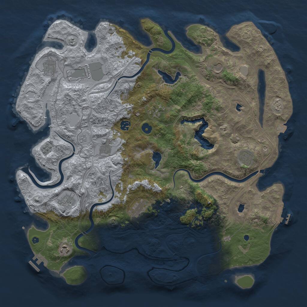 Rust Map: Procedural Map, Size: 4500, Seed: 404909, 17 Monuments