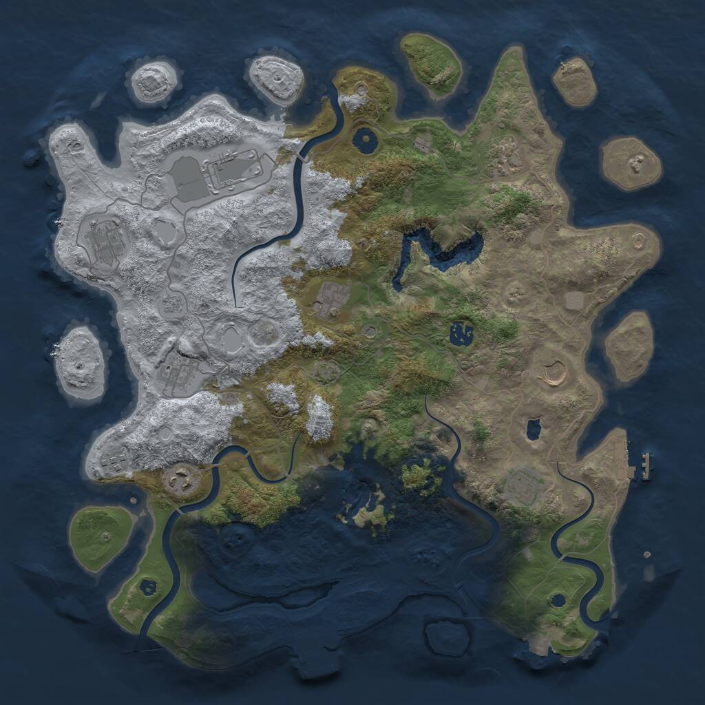 Rust Map: Procedural Map, Size: 4200, Seed: 26500, 16 Monuments