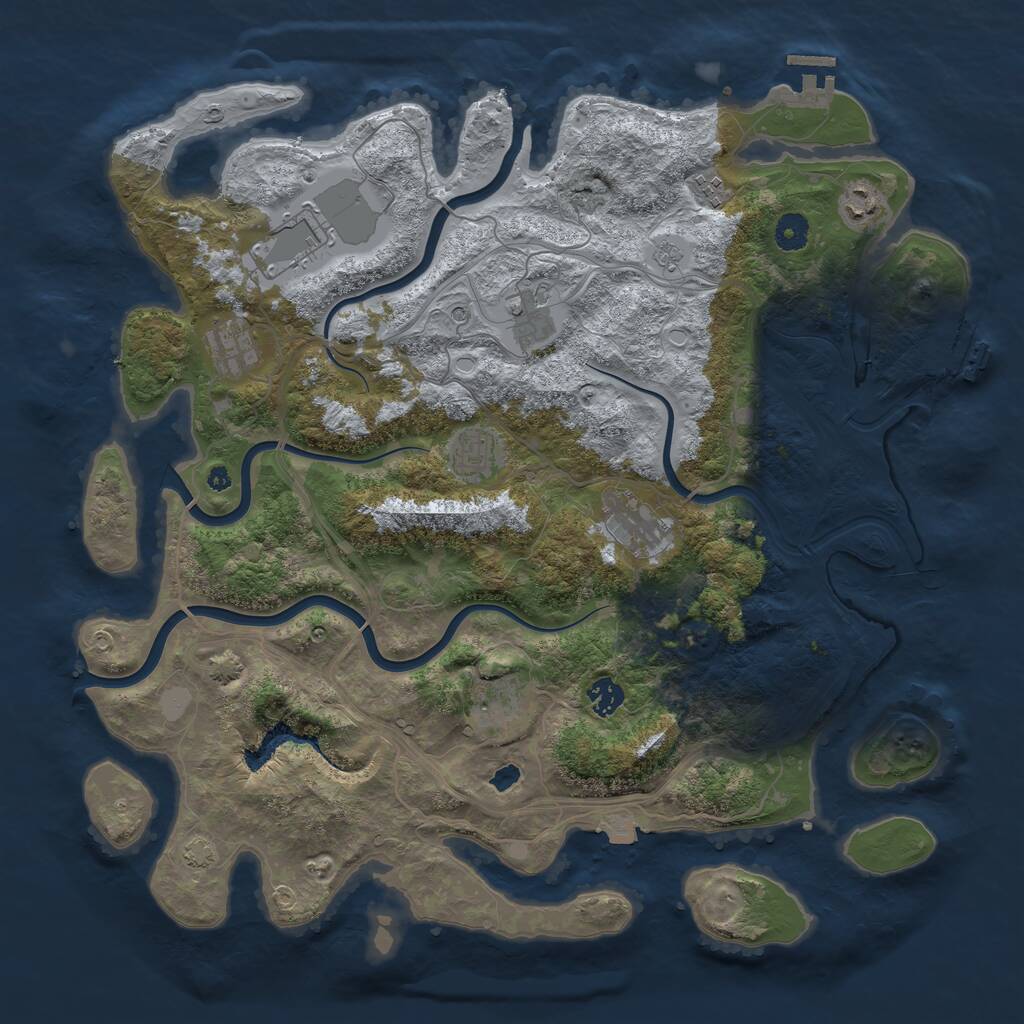 Rust Map: Procedural Map, Size: 4250, Seed: 692852222, 15 Monuments