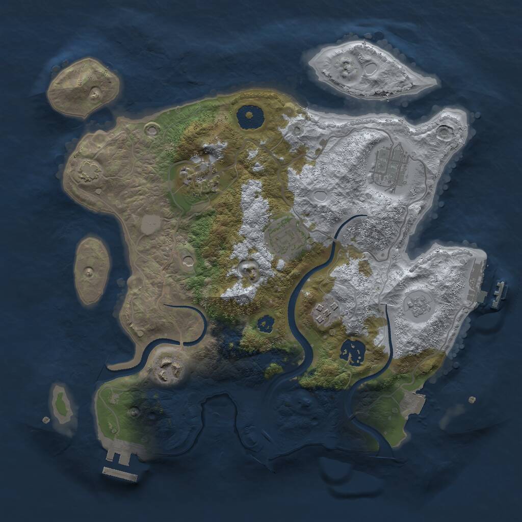 Rust Map: Procedural Map, Size: 3000, Seed: 6387, 12 Monuments