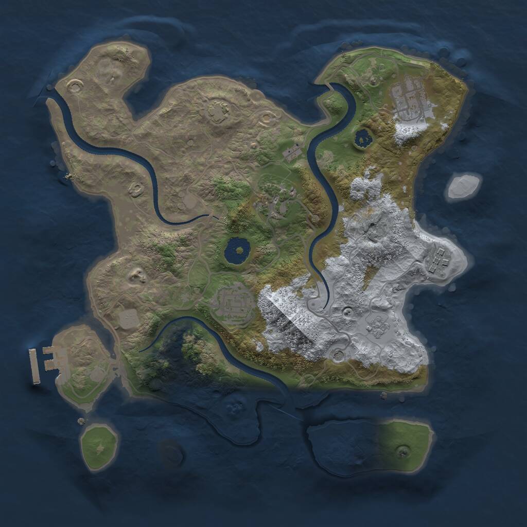 Rust Map: Procedural Map, Size: 3000, Seed: 1709929082, 9 Monuments