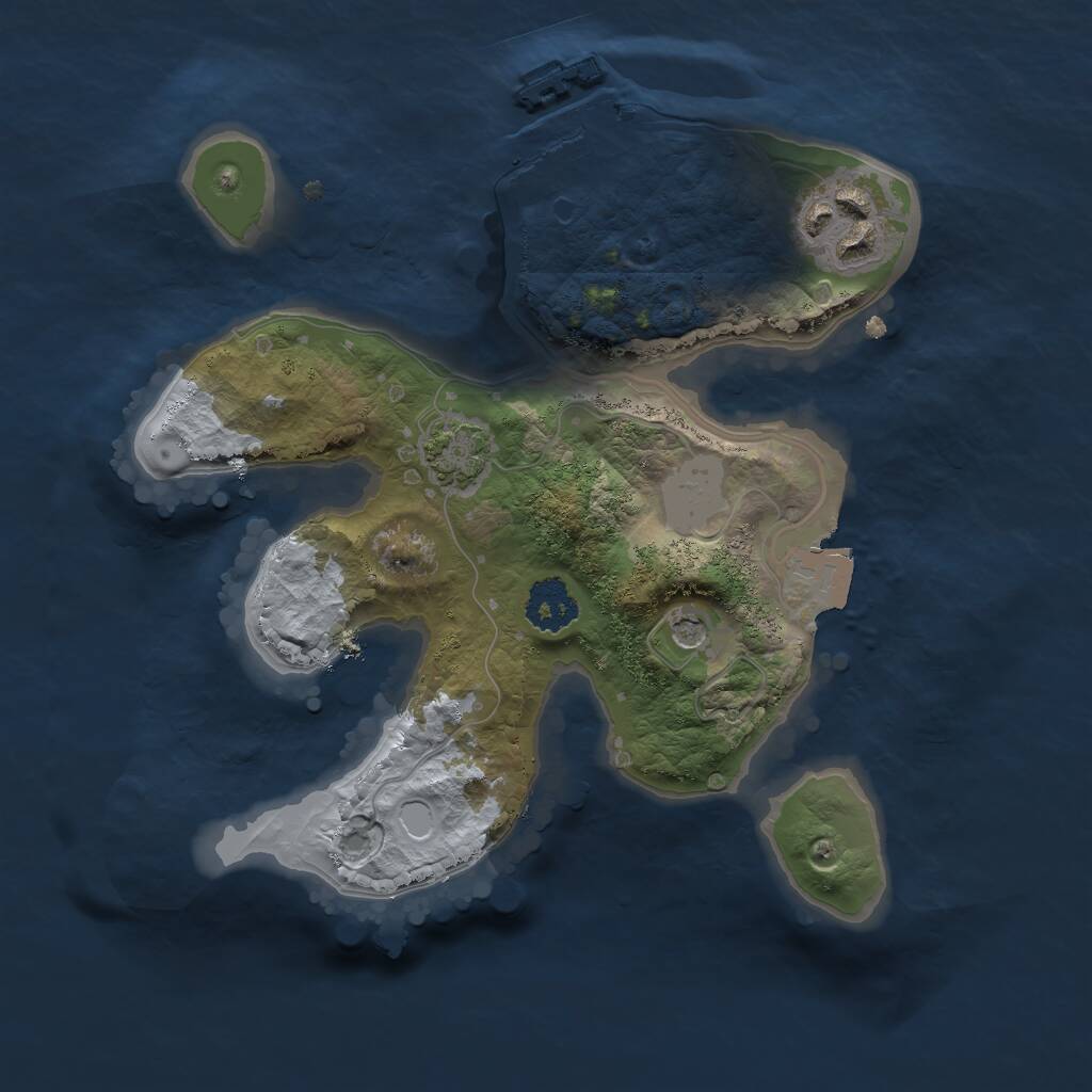 Rust Map: Procedural Map, Size: 2100, Seed: 480850233, 5 Monuments