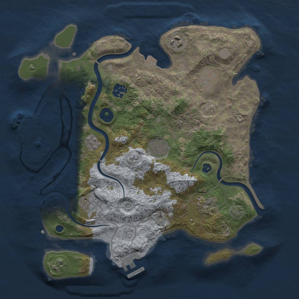 Rust Map: Procedural Map, Size: 3250, Seed: 7812738, 13 Monuments