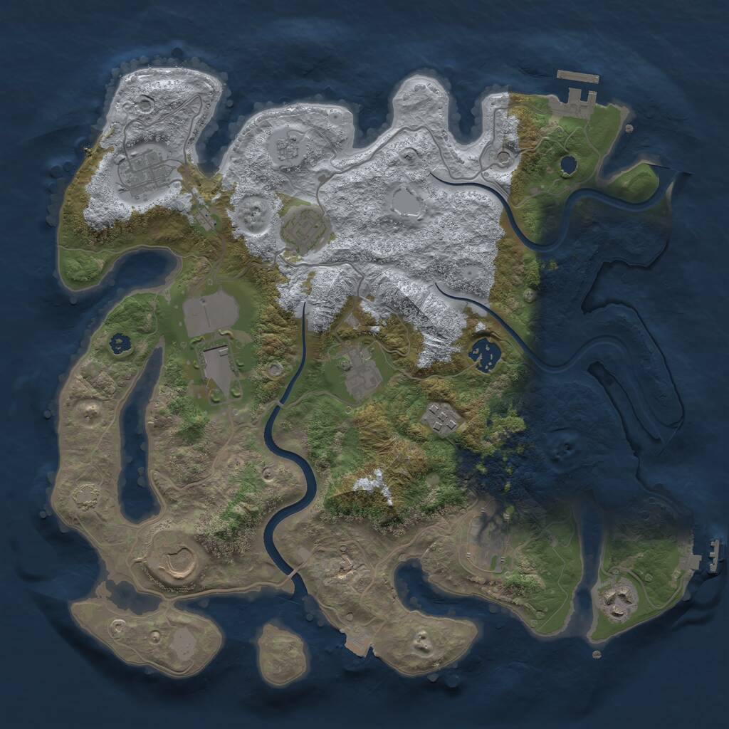 Rust Map: Procedural Map, Size: 3500, Seed: 1342356789, 15 Monuments