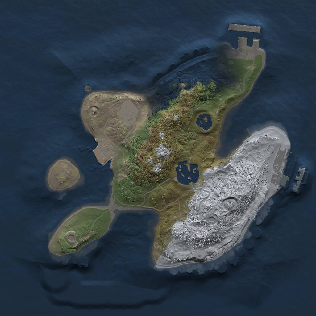 Rust Map: Procedural Map, Size: 2000, Seed: 968351640, 4 Monuments