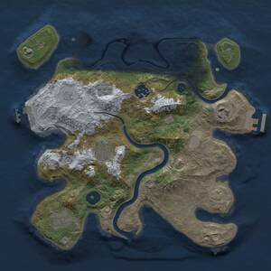 Thumbnail Rust Map: Procedural Map, Size: 3000, Seed: 4281, 11 Monuments
