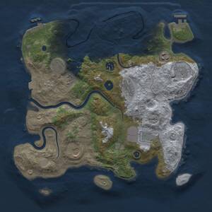 Thumbnail Rust Map: Procedural Map, Size: 3500, Seed: 148924, 14 Monuments