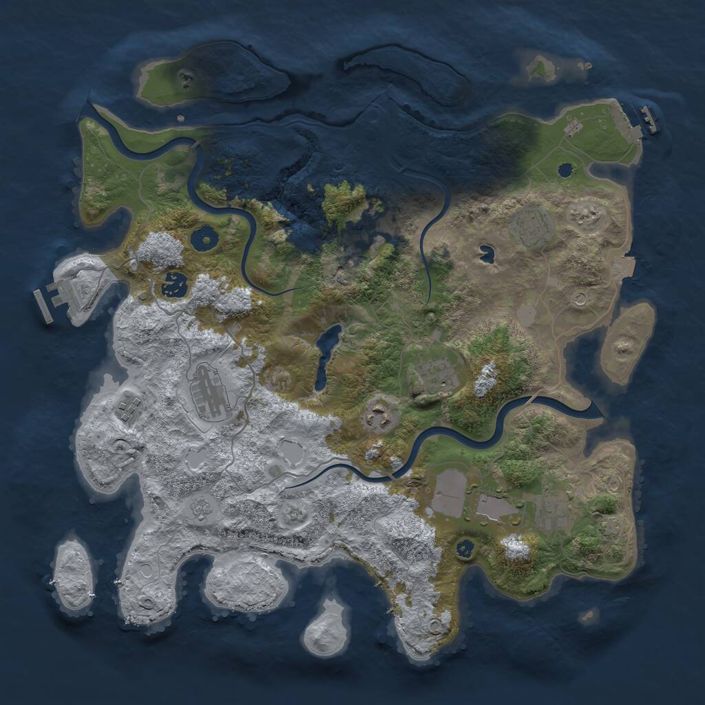 Rust Map: Procedural Map, Size: 4000, Seed: 24801099, 15 Monuments
