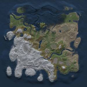 Thumbnail Rust Map: Procedural Map, Size: 4000, Seed: 24801099, 15 Monuments