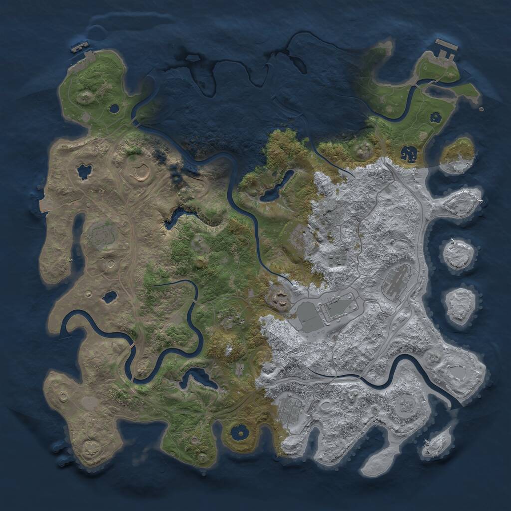Rust Map: Procedural Map, Size: 4500, Seed: 1702602970, 16 Monuments