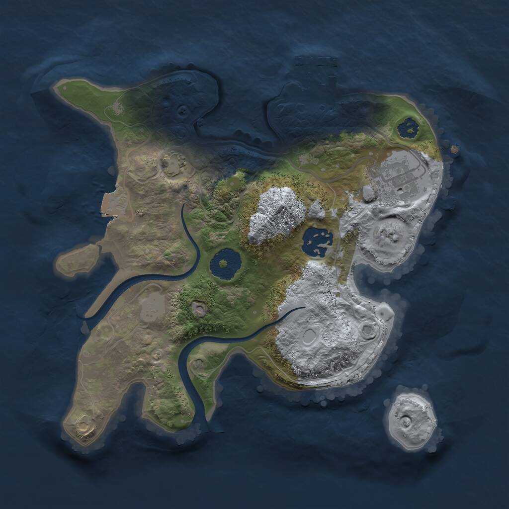 Rust Map: Procedural Map, Size: 2500, Seed: 1505658467, 5 Monuments