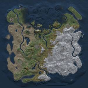 Thumbnail Rust Map: Procedural Map, Size: 4500, Seed: 1850365575, 16 Monuments