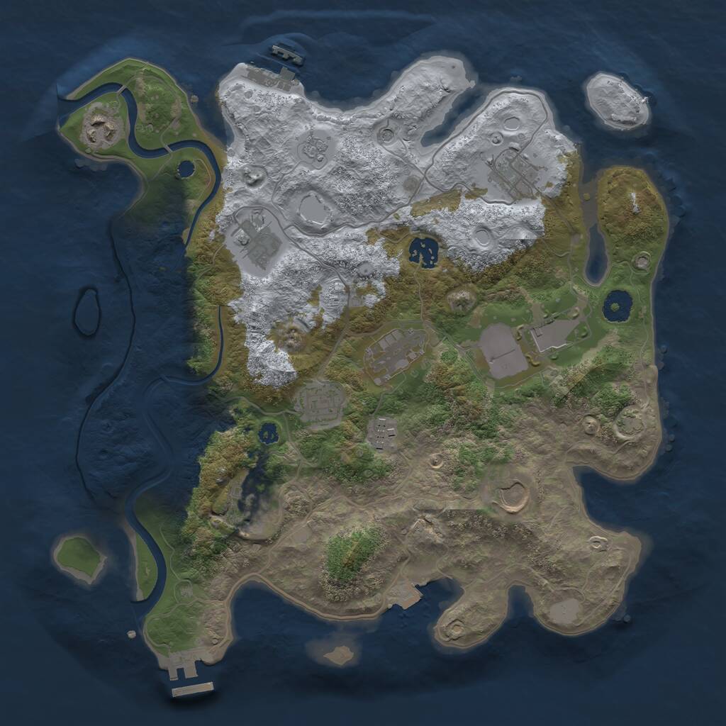 Rust Map: Procedural Map, Size: 3525, Seed: 2027, 16 Monuments
