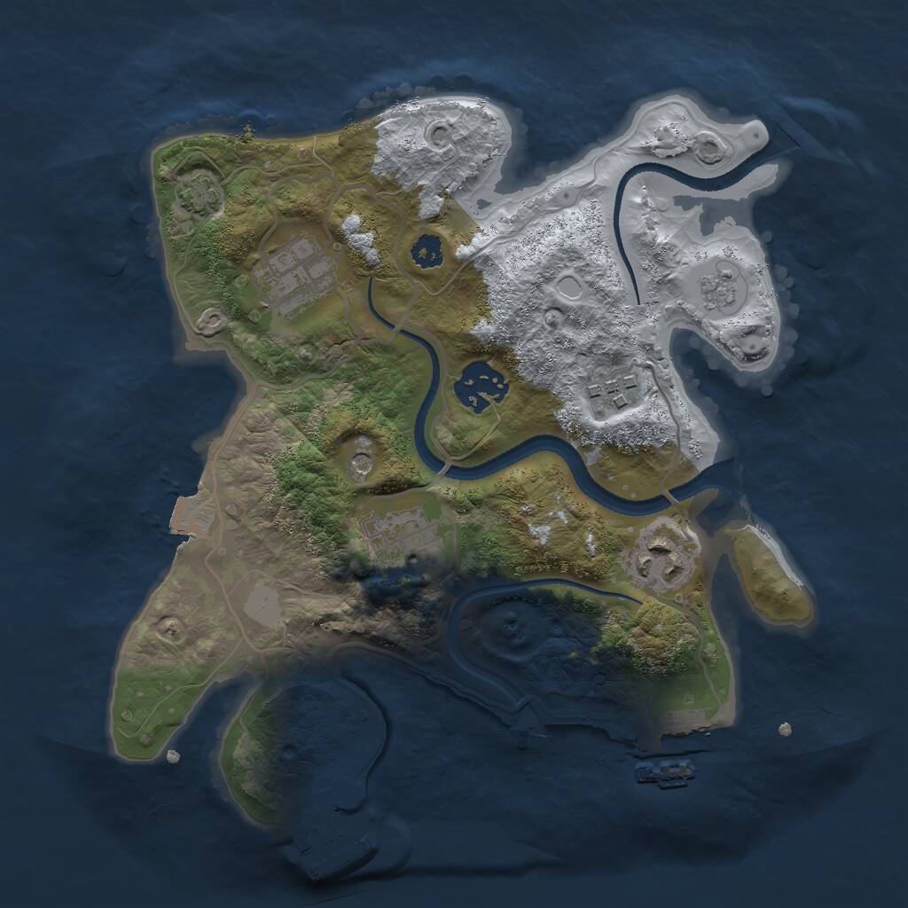Rust Map: Procedural Map, Size: 2750, Seed: 645124, 11 Monuments