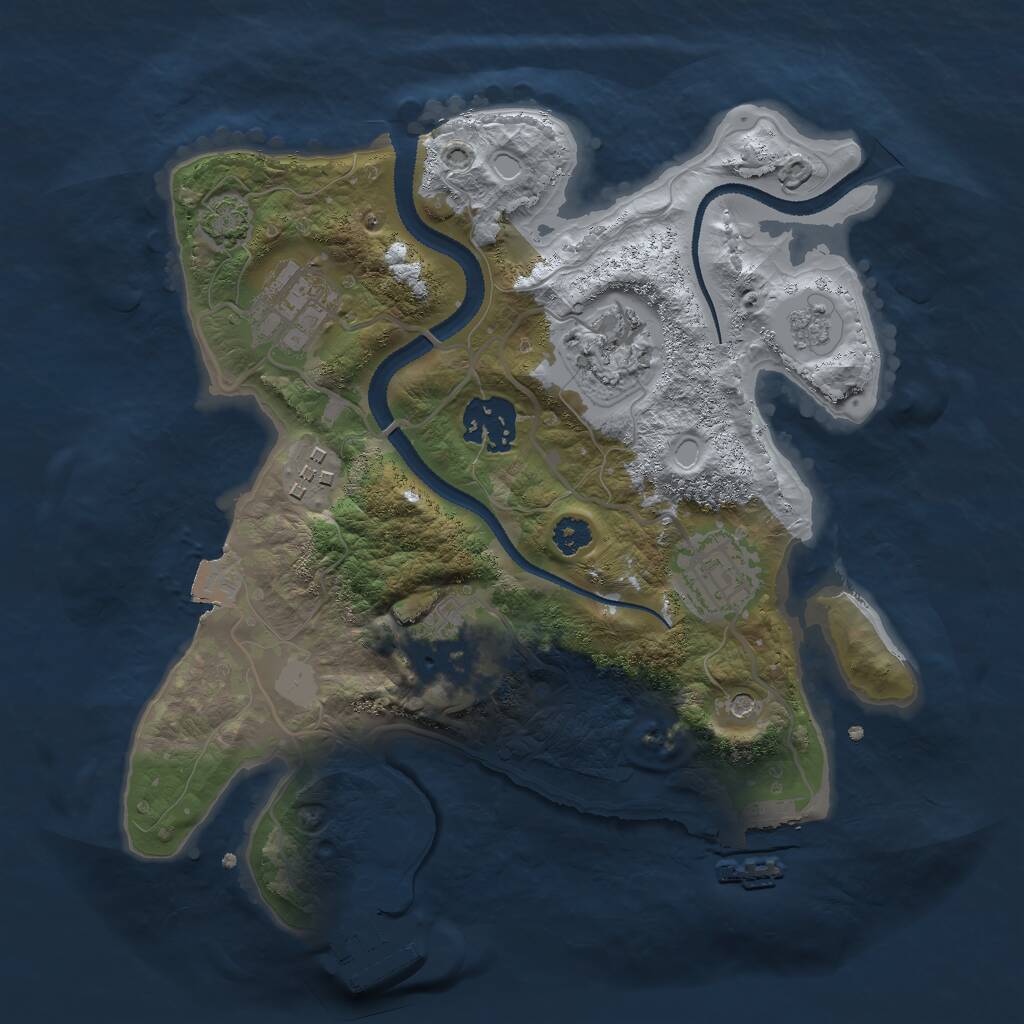 Rust Map: Procedural Map, Size: 2750, Seed: 645124, 12 Monuments