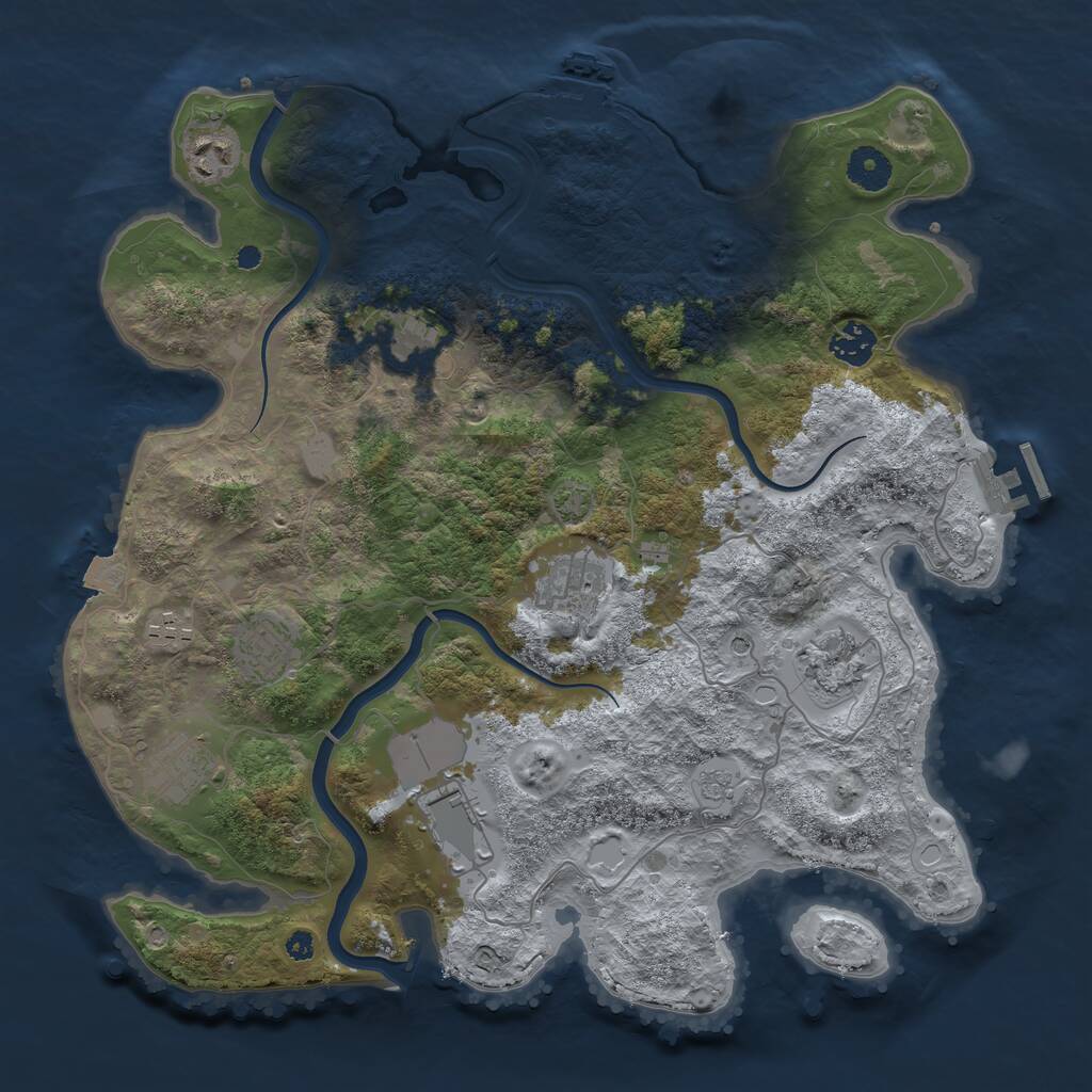 Rust Map: Procedural Map, Size: 3750, Seed: 863250606, 15 Monuments
