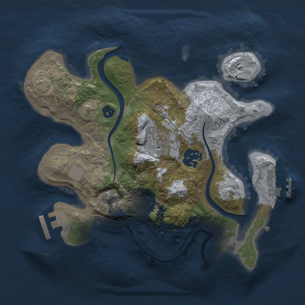 Rust Map: Procedural Map, Size: 2500, Seed: 742981, 7 Monuments