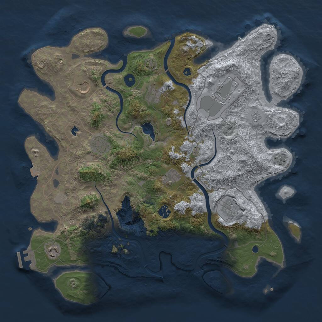 Rust Map: Procedural Map, Size: 4000, Seed: 27306, 14 Monuments