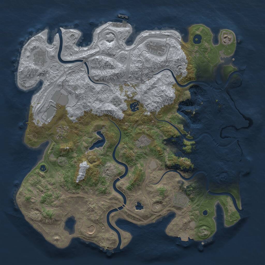 Rust Map: Procedural Map, Size: 4250, Seed: 2069459557, 16 Monuments