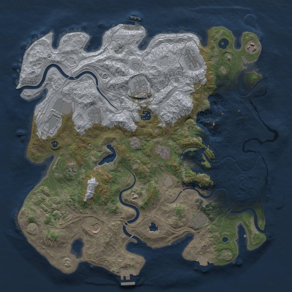 Rust Map: Procedural Map, Size: 4250, Seed: 2069459557, 17 Monuments