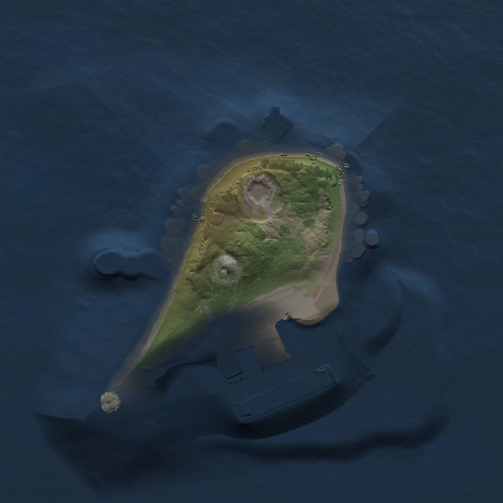 Rust Map: Procedural Map, Size: 1000, Seed: 1153627597, 2 Monuments