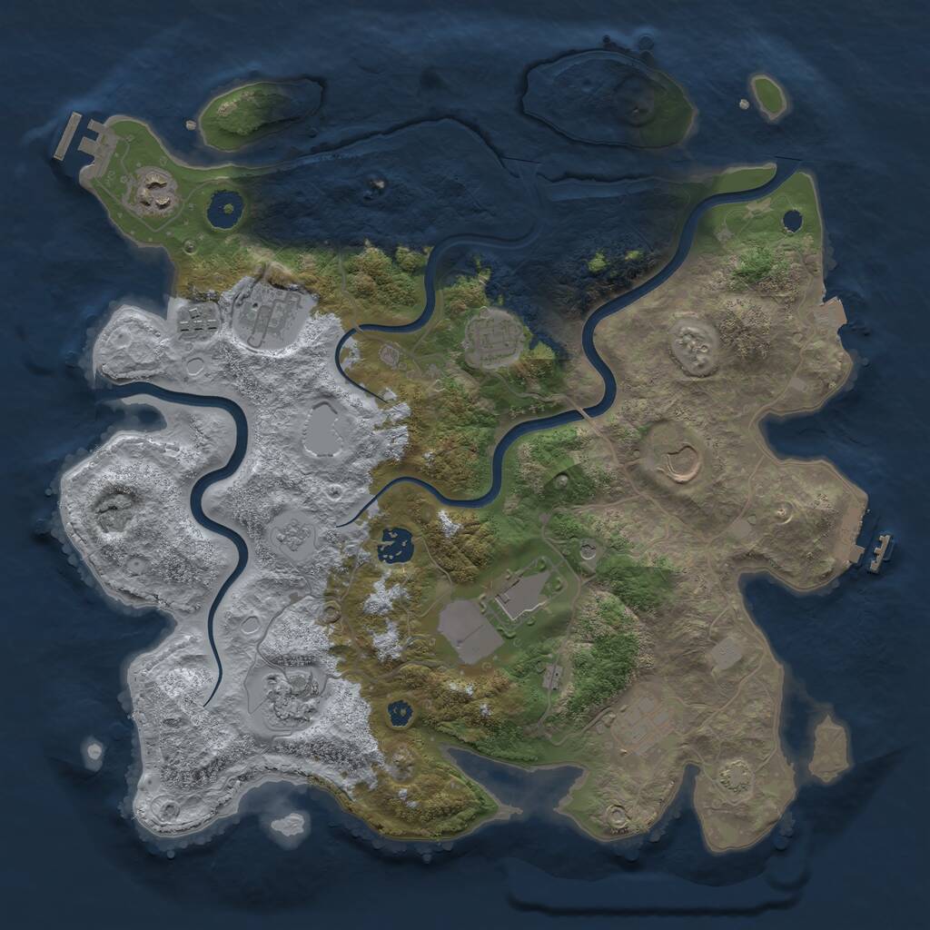 Rust Map: Procedural Map, Size: 3750, Seed: 414039278, 15 Monuments
