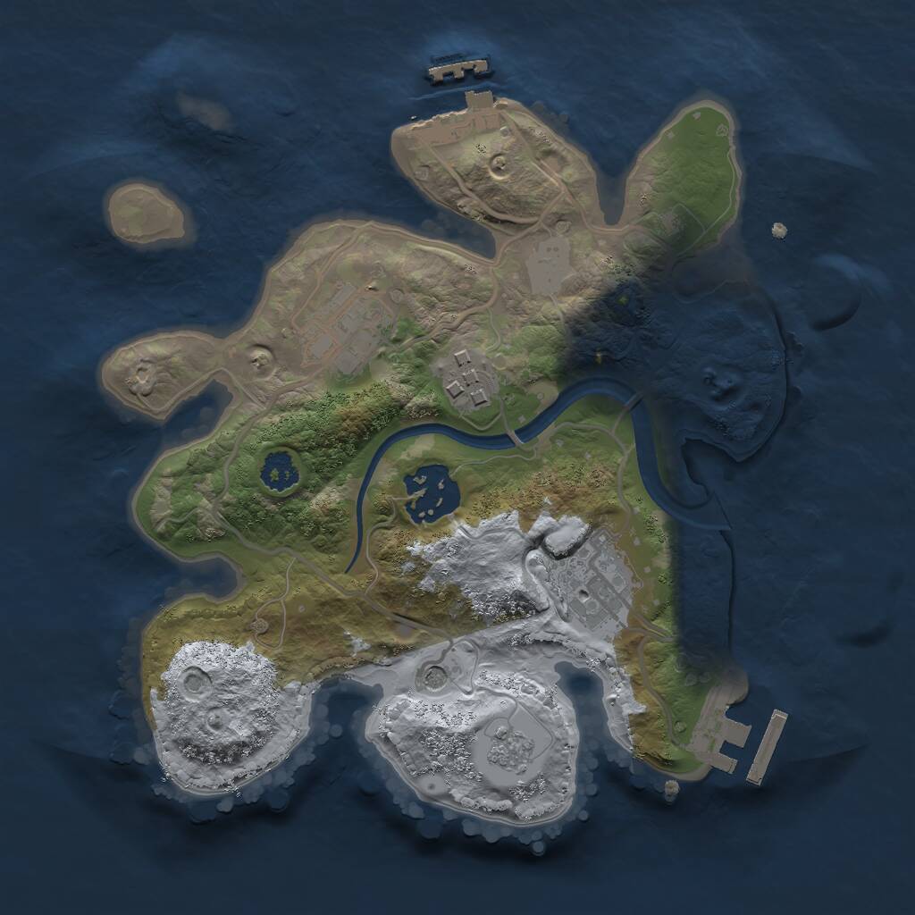 Rust Map: Procedural Map, Size: 2400, Seed: 184241, 9 Monuments