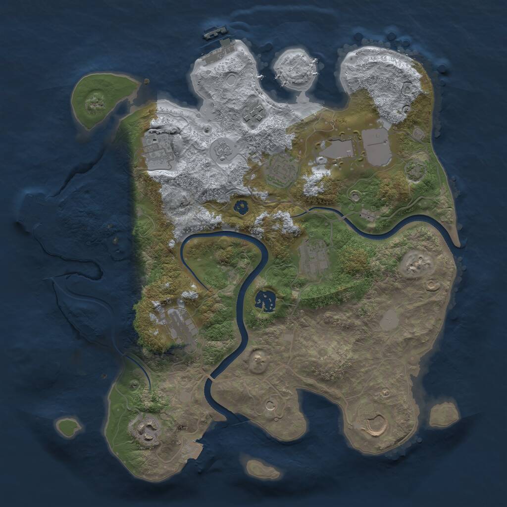 Rust Map: Procedural Map, Size: 3500, Seed: 635141, 15 Monuments