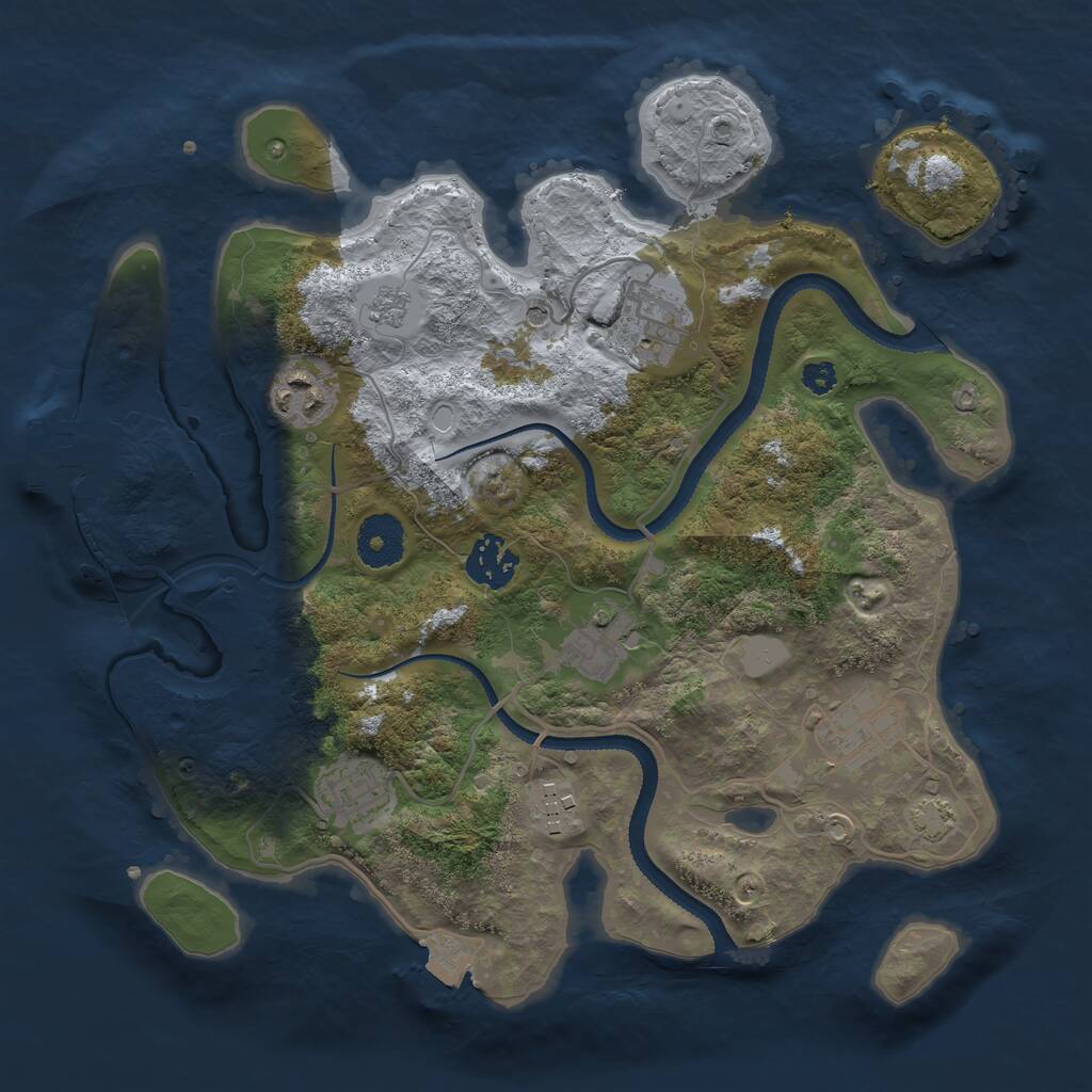 Rust Map: Procedural Map, Size: 3200, Seed: 1000578, 12 Monuments