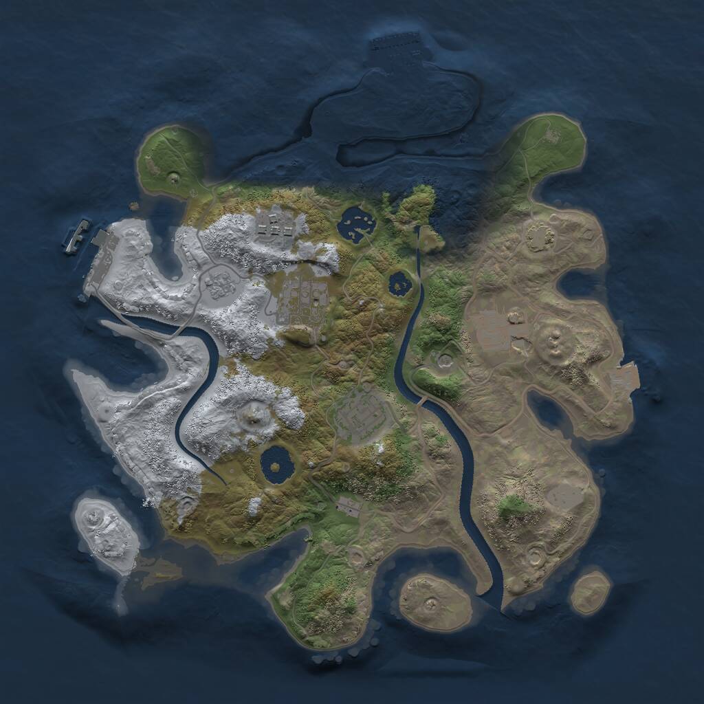 Rust Map: Procedural Map, Size: 3000, Seed: 478168241, 11 Monuments