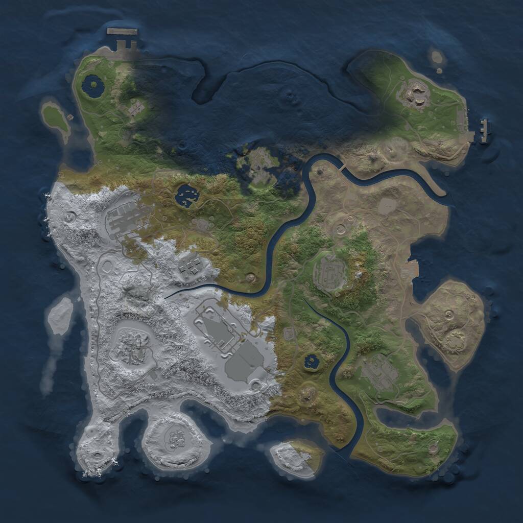 Rust Map: Procedural Map, Size: 3500, Seed: 277019482, 15 Monuments