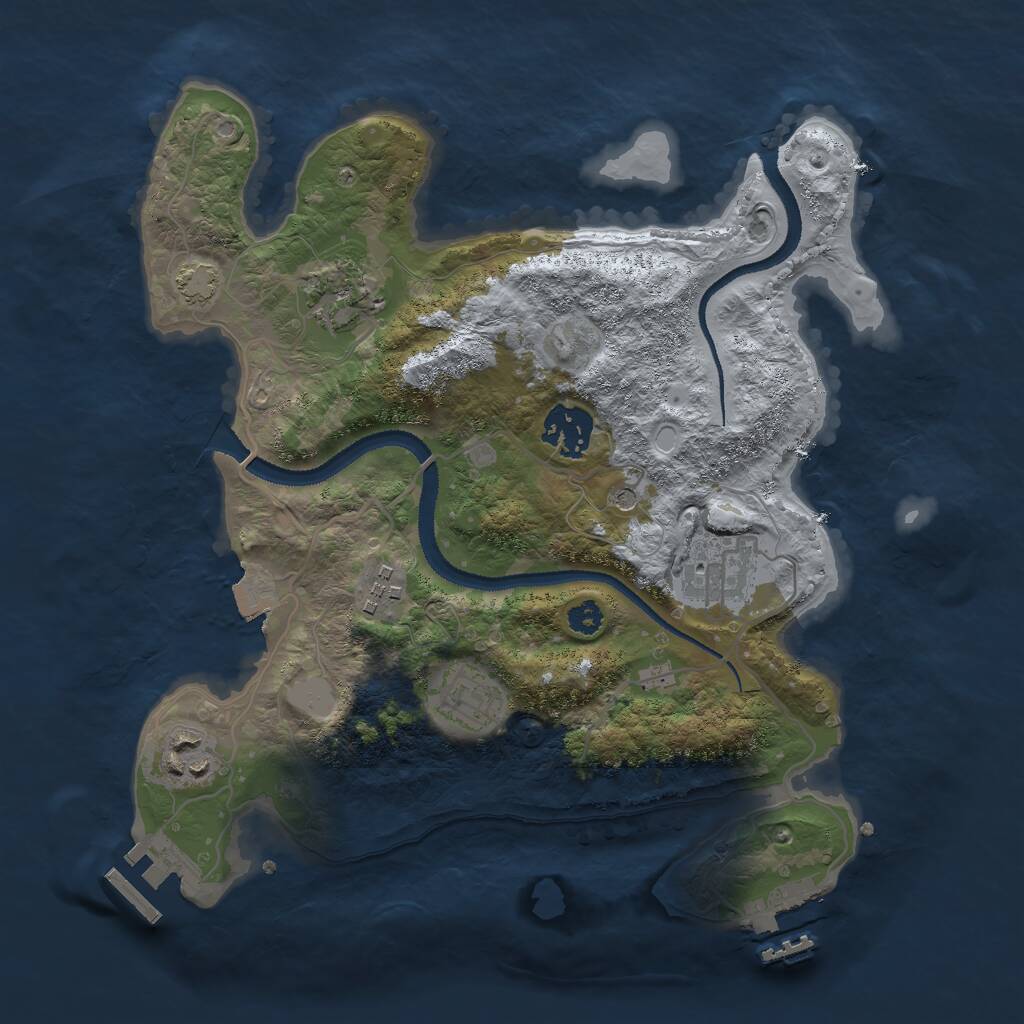 Rust Map: Procedural Map, Size: 3000, Seed: 1357911, 11 Monuments